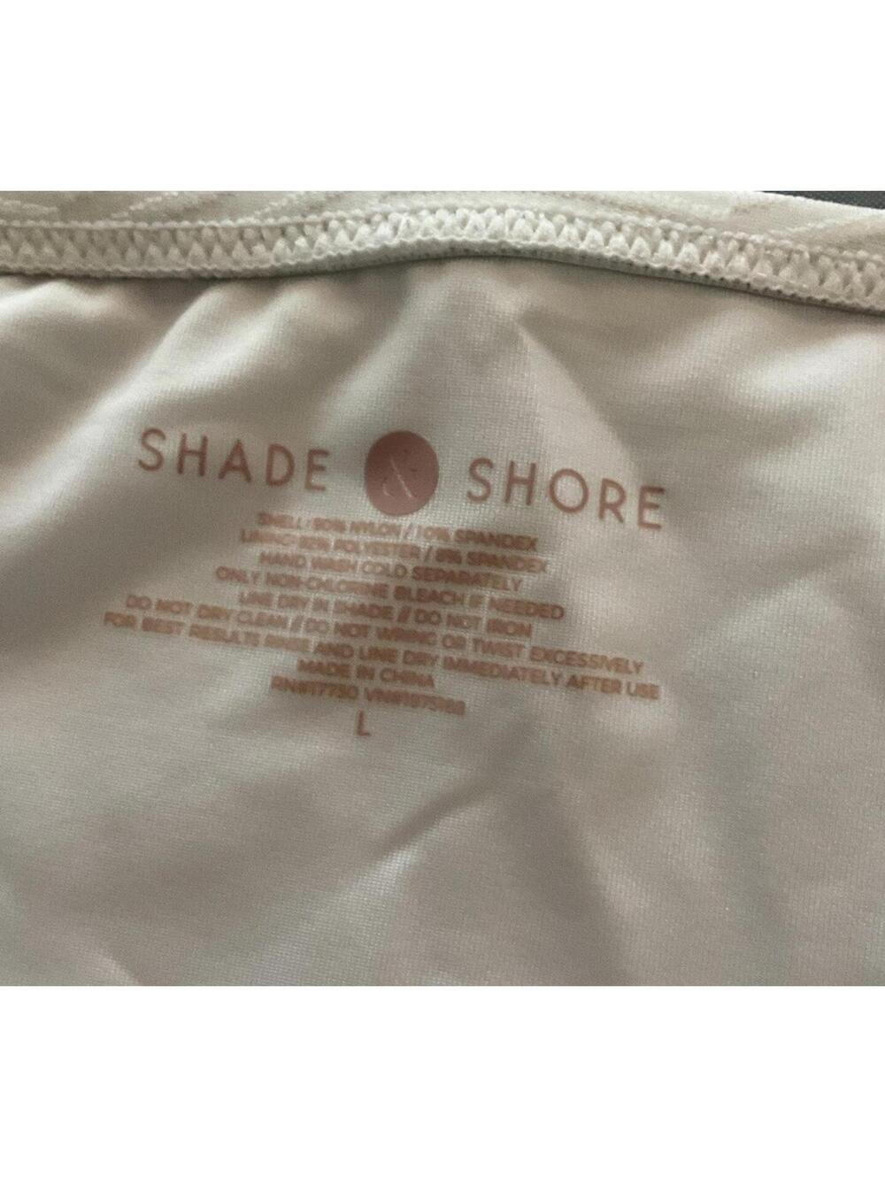 Shade & Shore Women’s White Textured Mid-rise Bikini Bottoms -L - Picture 4 of 4